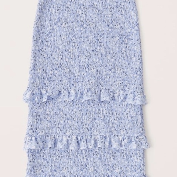 ABERCROMBIE SMOCKED MIDI SKIRT BLUE SIZE M c6 - Picture 3 of 3